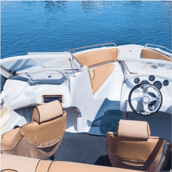 Boat waterjet fabricated upholstery