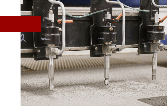 Waterjet cutting foam stylized